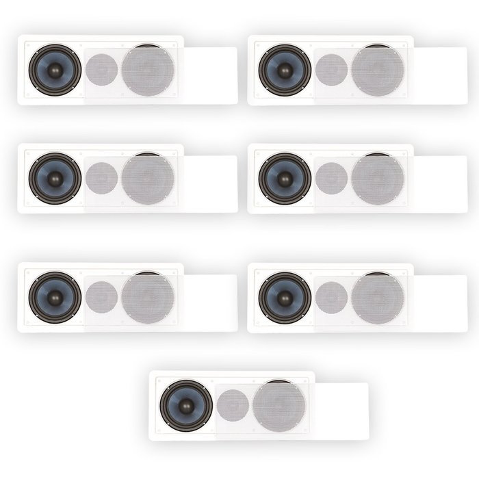 Blue Octave BDLCR6 In Wall Center Dual 6.5" Speakers Home Theater 7 Speaker Set