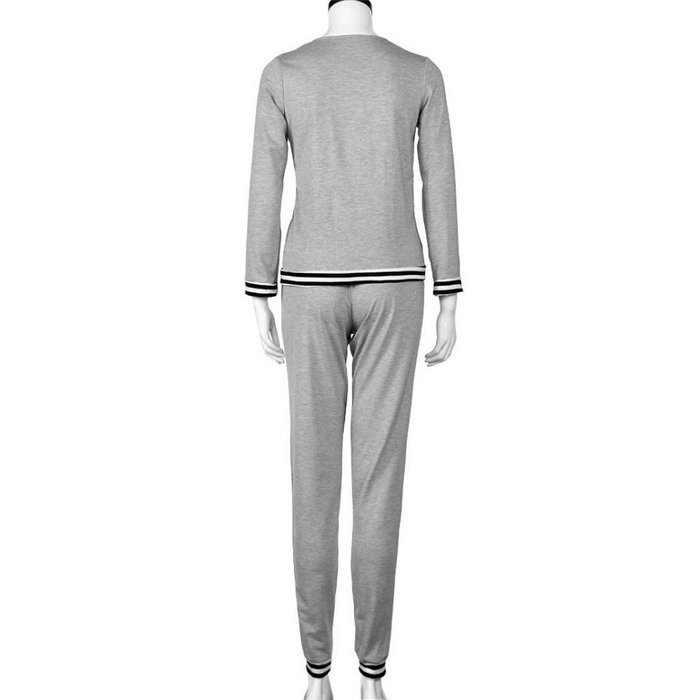 Sweatshirt Set,Morecome Women Sweatshirt V Neck Long Sleeve Blouse Long Pants Outfit (XL, Black) N9