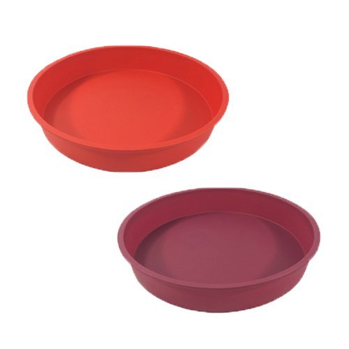 2x Agora Silicone 10" Round Cake Pan Mould / Mold Non Stick Baking Pan Bakeware