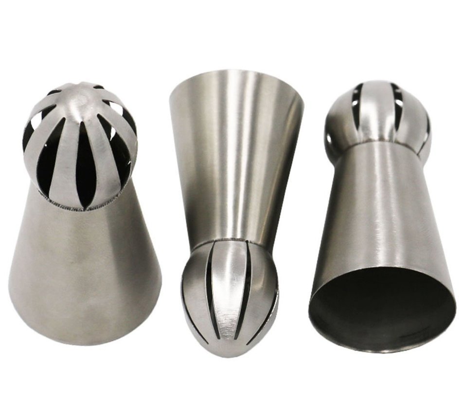 3PCS/Set Russian Piping Tips, SOOKOO Sphere Ball Tips Russian Icing Piping Nozzles Pastry Cake Fondant Cupcake... N4