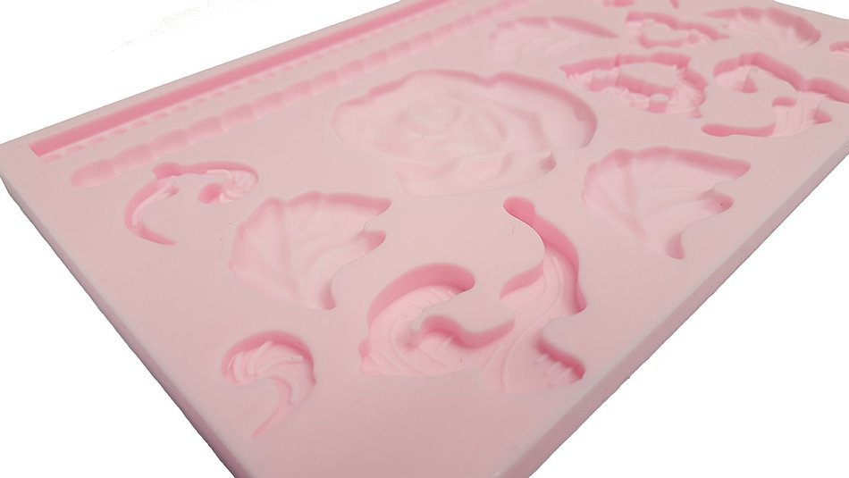 Modern Everyday Fondant and Gum Paste Silicone Mold -Baroque