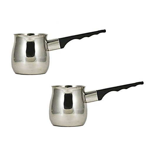 (Pack of 2) 12 Oz. (Ounce) Turkish Coffee Decanter, Espresso Decanter, 18/8 Stainless Steel, Barista Coffee Decanter...