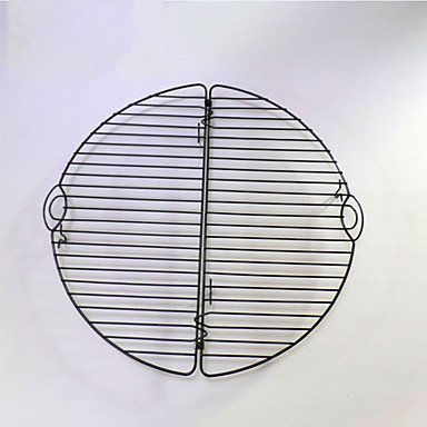 Sher Foldable Round Cake Cooling Rack for Cake Bread Cupcake Baking Tool Nonstick Coated Carbon Steel Black Color N3