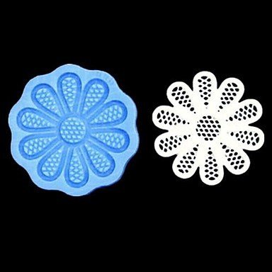 Sher Lace Fondant Cake Chocolate Resin Clay Candy Silicone Mold, L5.4cmW5.4cmH0.4cm