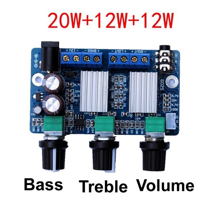 Qianson TDA2030A Class D 2.1CH 3-Channel 12W+12W / 22W 4&Omega; Subwoofer Audio Power Amplifier Board Stereo Bass AMP... N3