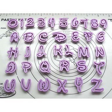 Y&XL&H Fondant Cake Decoration Tools Cartoon Font Alphabet Cutter Number Letters Lutter Set Plastic Cookie Cutter...