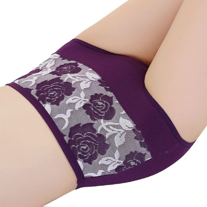 Underpants ，Beautyvan Comfortable High Waist Cotton Women Briefs Healthy Panties Underwear Plus Size (L, Red) N5
