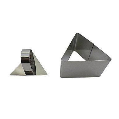 Y&XL&H 3''Mousse Tool Set of Triangle Mousse Ring with Push Handle Cheese Cake Mold Stainless Steel N3