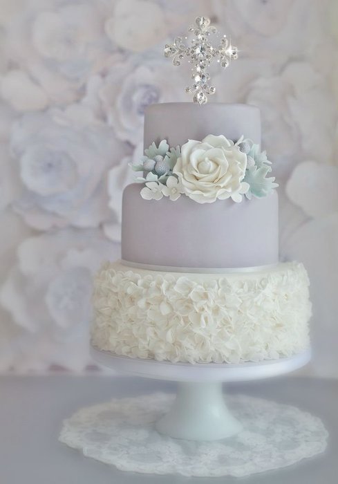Wedding Religious Baptism Cake Topper Christening Silver Cross Baby Boy Girl Communion Bautizo Boda Keepsake Decoration N5