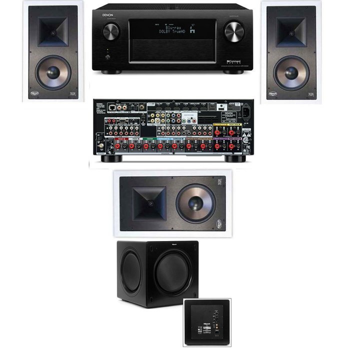 Klipsch KL-7800-THX 3.1 In Wall-SW-310-Denon AVR-X4000 IN-Command 7.2- White