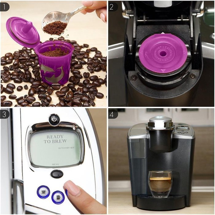 Leegoal(TM) Reusable Coffee Filter and Refillable K Cup For Keurig 2.0 and 1.0 Brewers, Purple N26