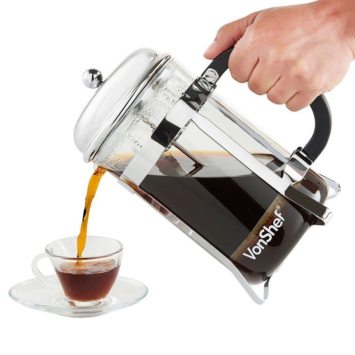 VonShef 12 Cup 48-Oz Glass French Press Cafetiere Coffee Maker N3