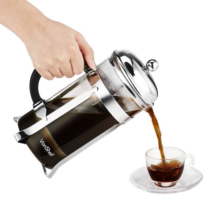VonShef 12 Cup 48-Oz Glass French Press Cafetiere Coffee Maker N6