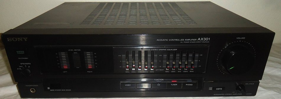 Vintage Sony Acoustic Controlled Integrated Stereo Amplifier TA-AX301 Complete with Audi Video Cables and Online...