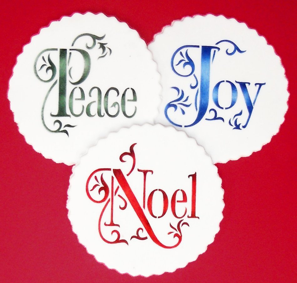 Joy, Noel and Peace Cookie Set by Designer Stencils N2