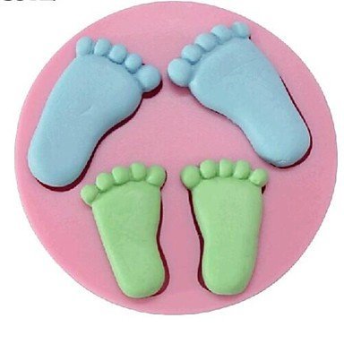 Sher Feet Baking Fondant Cake Chocolate Candy Mold,L14cmW14cmH1.4cm N2