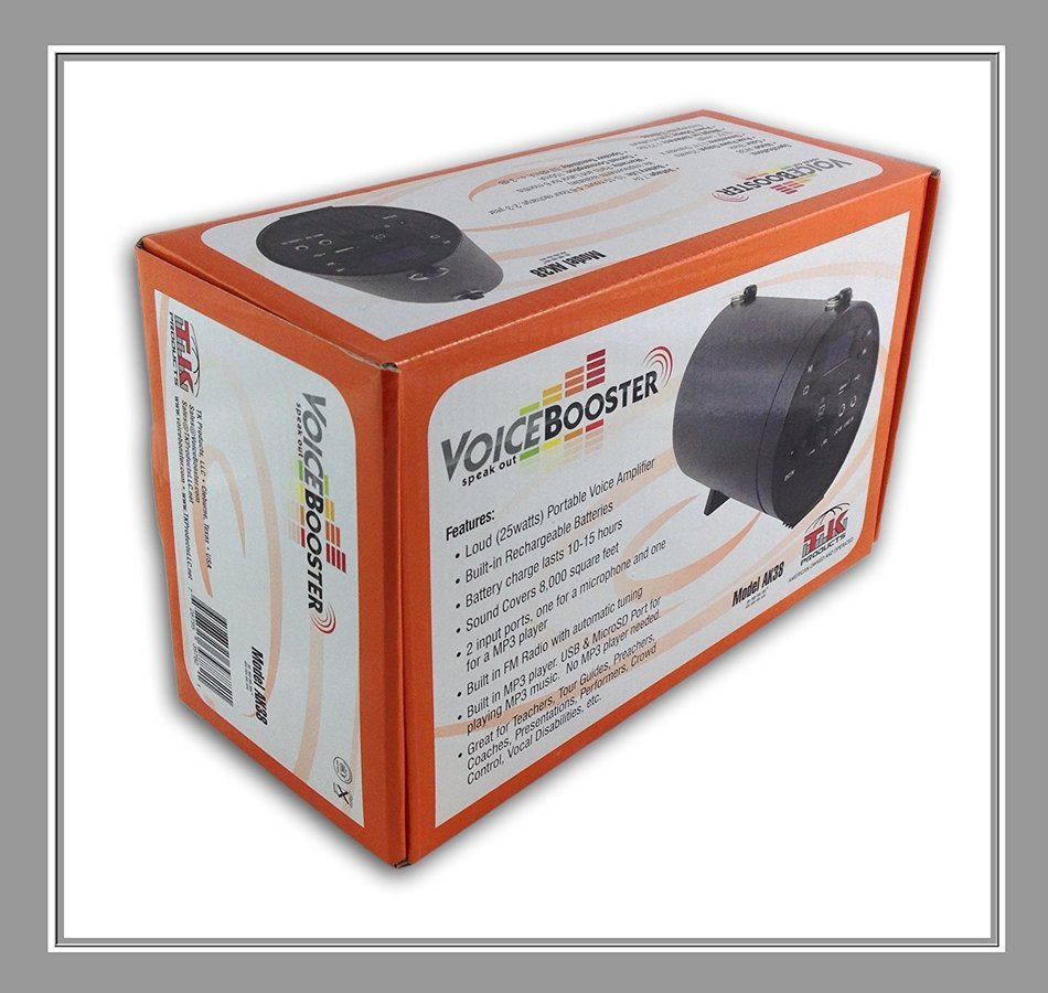 VoiceBooster Voice Amplifier & Mp3 Player & FM Radio 25watts Black MR-AK38 (Aker) by TK Products,Portable, for... N3