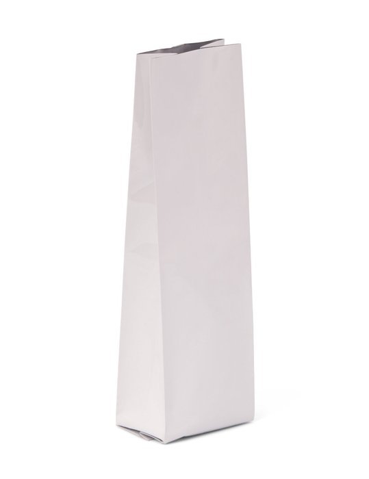 16oz 500g White Kraft Paper Coffee Bags with Valve, Side Gusset Flat Bottom (Pack of 10)