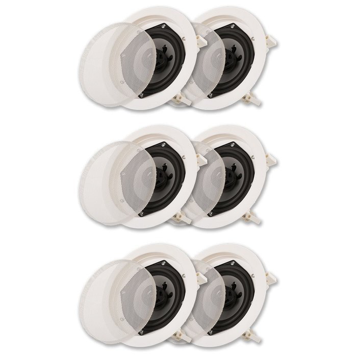 Acoustic Audio CS-IC52-3PR 200 Watt 5.25" 2-Way Home Theater In-Wall/Ceiling Speakers (3-Pair)