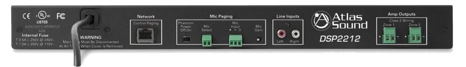 Atlas Sound DSP2212 Digital Processor and Amplifier