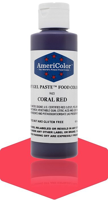AmeriColor Soft Gel Paste Coral Red 4.5 oz Food Color