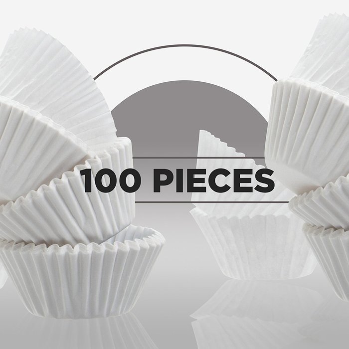 Premium Round Wave Paper Drips Disposable Coffee Filters in White, 100 pieces
