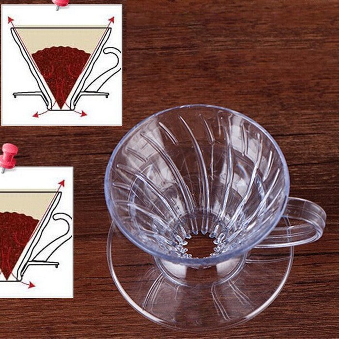Ocathnon VDG-02B V60 Glass Coffee Dripper Clever Coffee Filter 300ML (Flannel Filtering bag is included) Glass... N25