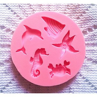 Sher Bakeware Silicone Dolphin Baking Molds for Fondant Candy Chocolate Cake