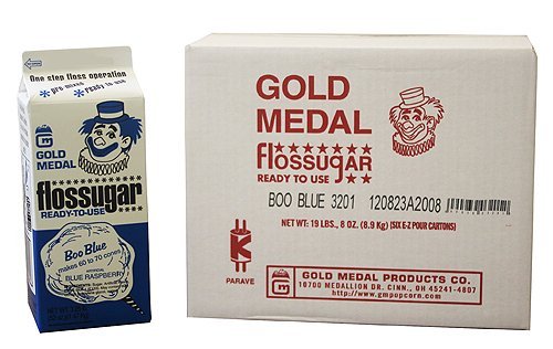 Concession Express-Cotton Candy Blue Raspberry Flossugar, Case of 6-1/2 Gallon Cartons
