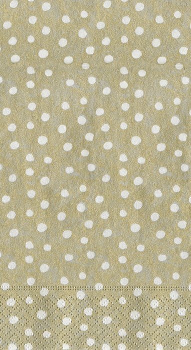Entertaining with Caspari Dots Guest Towels, Platinum, Pack of 15 N3