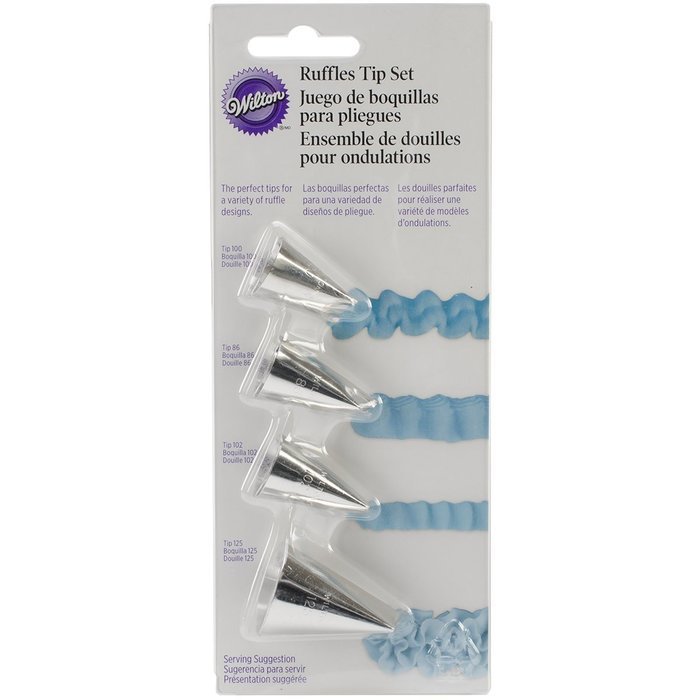 Wilton 418-4568 4-Piece Ruffles Tip Set