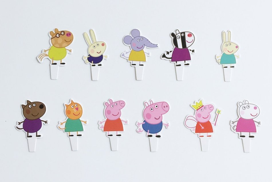 Peppa Pig Characters Cake and Cupcake Toppers (Set of 22)