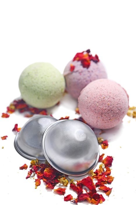 Youbedo 2 Molds Metal Bath Bomb Mold Bath Fizzies Large Size 8cm N5