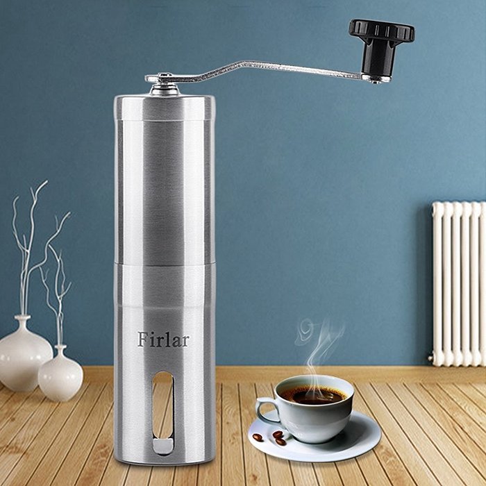 Firlar Premium Manual Coffee Grinder Stainless Steel Body Adjustable Ceramic Conical Burr Hand Crank Mill Grinds... N5