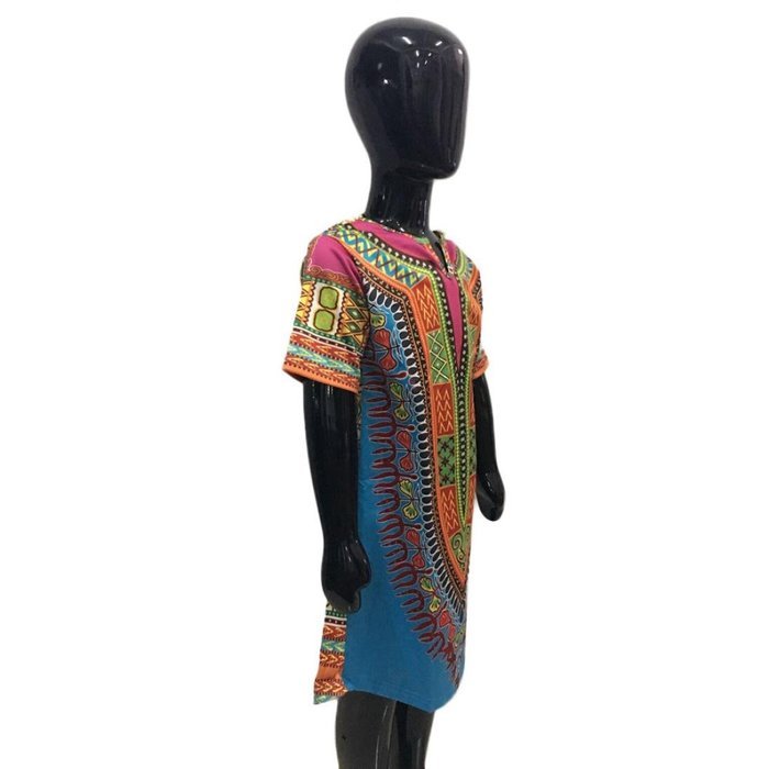 Romper Jumpsuit Dress ,BeautyVan Girls Kids Short Sleeve Clothes Africa Print Tops T-Shirt Dress (110, A) N13