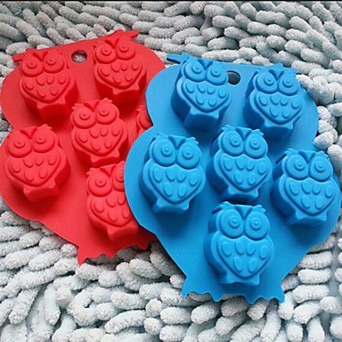 Y&XL&H (Random color)1Pcs Ice Cube Ice Cube Tray Soap Mold Owl Shaped Silicone Cake Mold Chocolate Mold N5