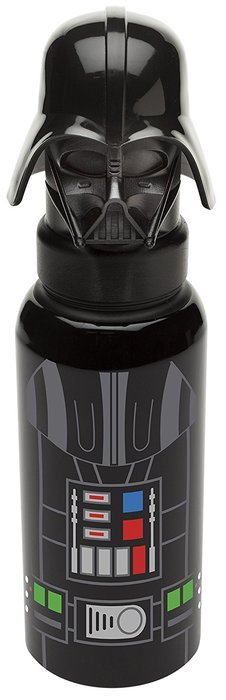 Zak! Designs Aluminum Water Bottle with Molded Plastic Cap in Shape of Darth Vader from Star Wars, BPA-free, 21.5oz N3