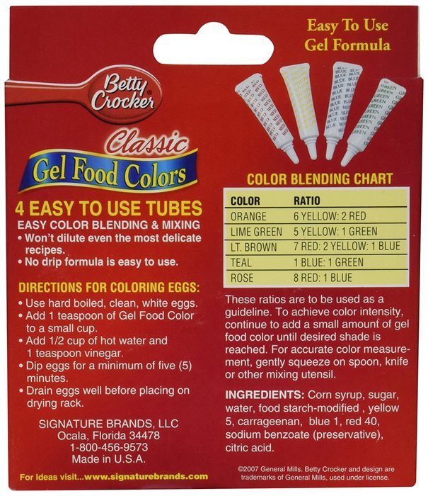 Betty Crocker Classic Gel Food Colors - 4 CT (Pack of 2) N2