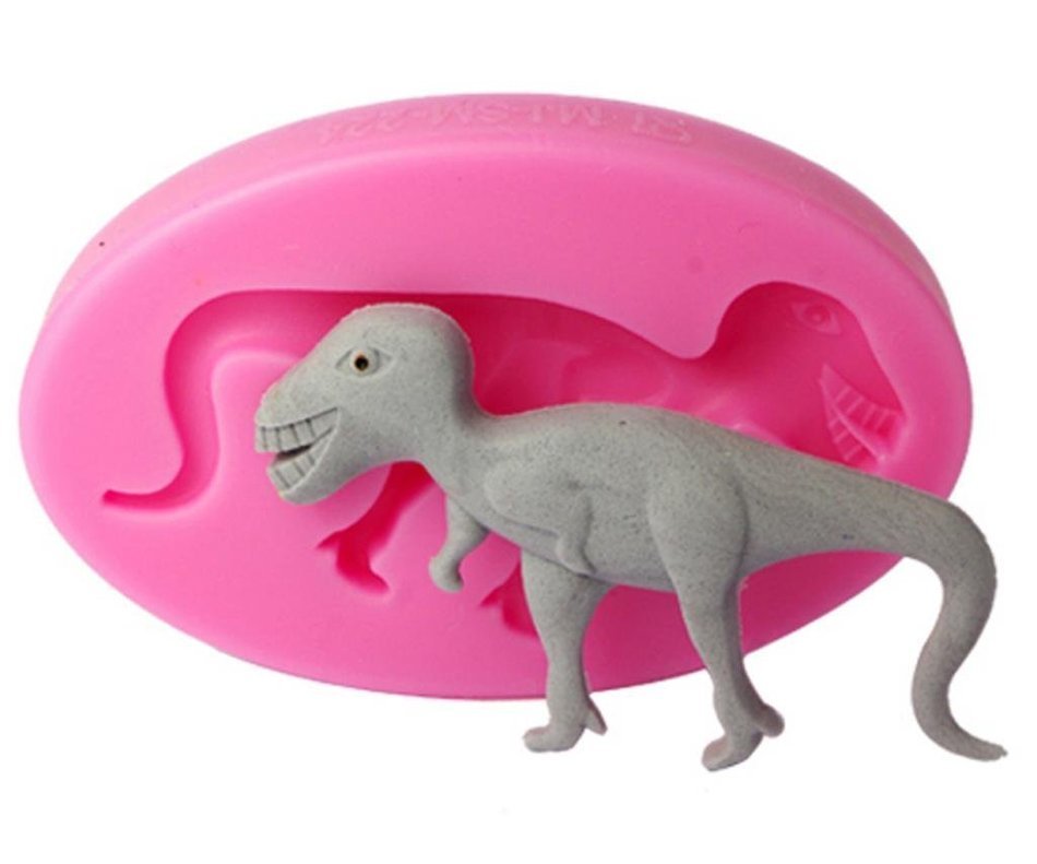 FOUR-C Fondant Molds Dinosaur Silicone Mould for Cupcake Color Pink N2