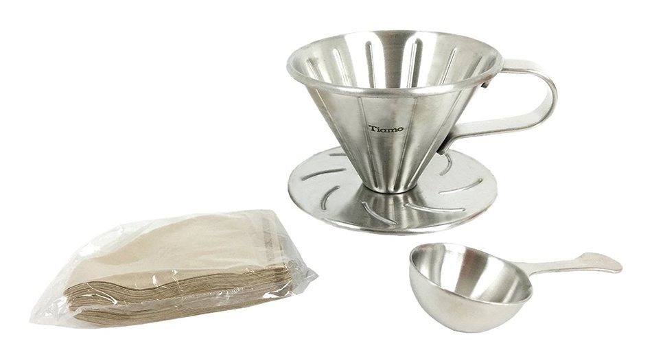 Cafe de Tiamo V01 Stainless Steel Coffee Dripper (HG5033) N2