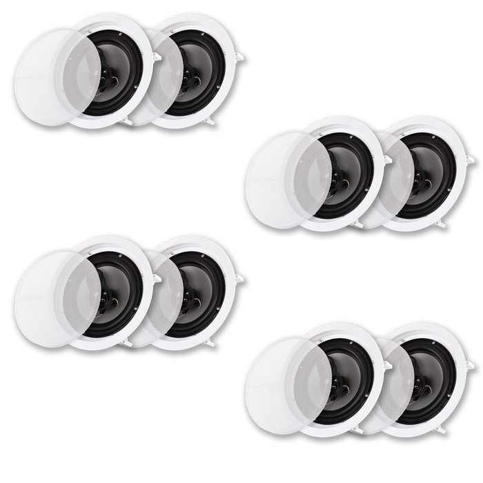 Acoustic Audio CS-IC83-4PR 350 Watt 8" 3-Way Home Theater In-Wall/Ceiling Speakers (4-Pair)