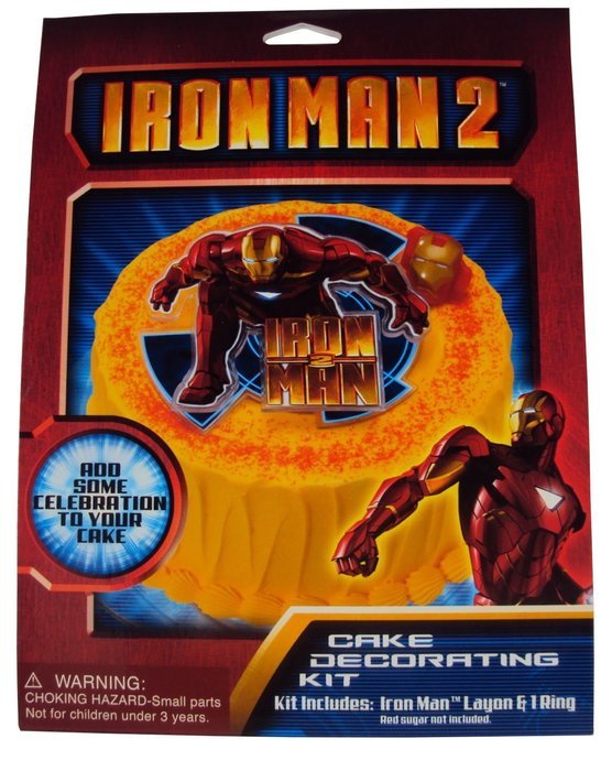 DecoPac, Iron Man 2, Cake Decorating Kit, Includes Topper and Ring.