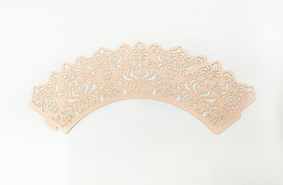 HUAL Cupcake Wrappers 50 Filigree Artistic Bake Cake Paper Cups Lace Laser Cut Liner Baking Cup Muffin Case Trays... N39