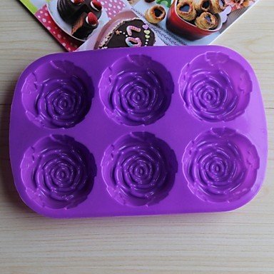 Sher Bakeware Silicone Rose Baking Molds for Chocolate Cake Jelly (Random Colors) N3