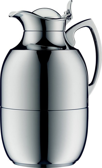 alfi Juwel Glass Vacuum Chrome Plated Brass Thermal Carafe for Hot and Cold Beverages, 1.5 L, Chrome