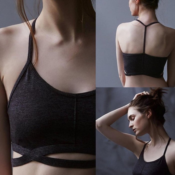 PHOTNO Women Yoga Fitness Stretch Workout Tank Tops Seamless Sports Bra N2