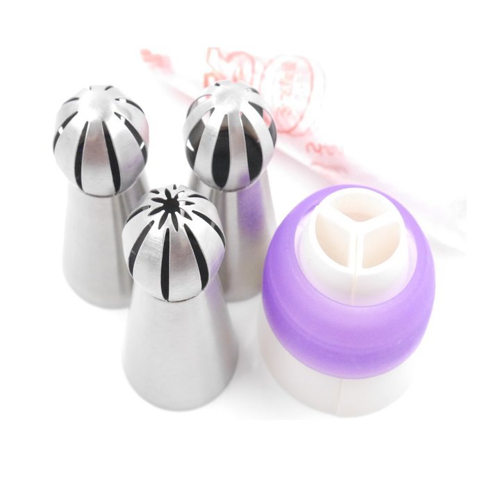 Pridebit 2016 New Russian Piping Tips Cake/Cupcake Decorating Icing Tips 3 Large Sphere Ball Tips 1 Tri-color... N5