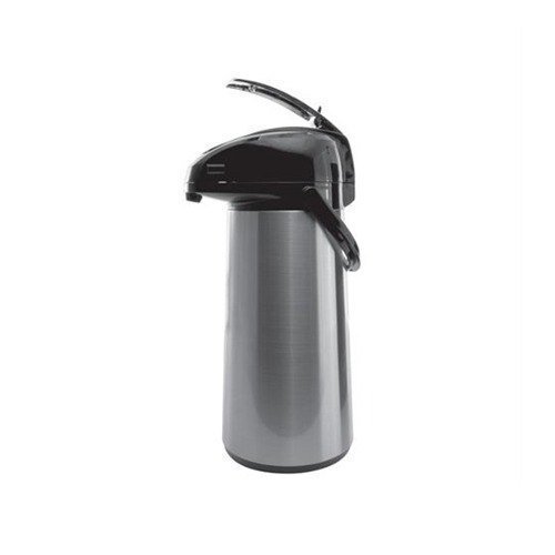 Service Ideas AELS308 Glass Lined Vacuum Insulated Airpot with Lever Pump, 3.0 Liter (101.4 oz.), Brushed Stainless...