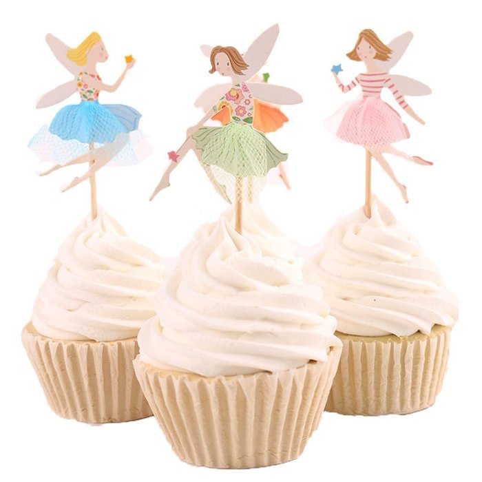 BETOP&reg; Set of 24 Pieces Cute Ballet Dancer Girls Fairy Peri Dessert Muffin Cupcake Toppers for Picnic Wedding... N13