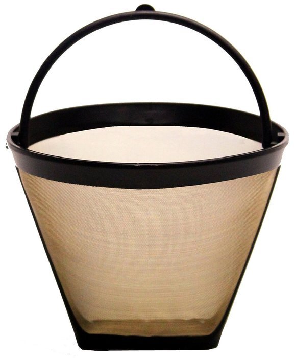 1 X THE ORIGINAL GOLDTONE BRAND Reusable Cone-style #2 4-8 Cup Coffee Filter with Handle N2